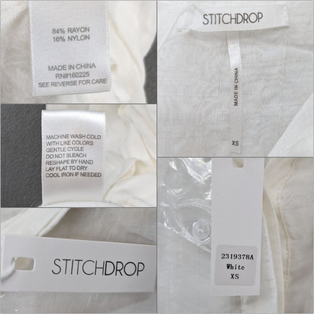 Stitchdrop Midi Dress Solid White Sleeveless Butt… - image 5